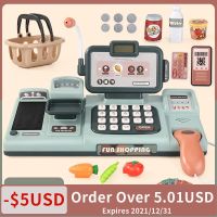 Kids Shopping Cash Register Toys Mini Supermarket Set Simulation Food Calculation Checkout Counter Pretend Play Toy For Children