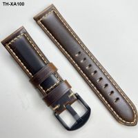 high-looking retro waxed leather watch strap for men and women 20MM22MM