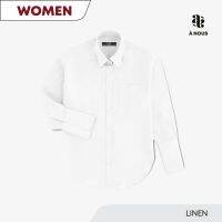 À NOUS - WOMEN SHIRT - Classic Fit - Linen (White Rice) / เสื้อเชิ๊ต ตัวหลวม ผ้าลินิน สีขาว