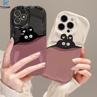 Rixuan เคส C51 Realme C53 C55 C30s C30 C35 C15 C12 Realme 11 10 5S 5 6i C25Y C21Y C1 C3 6 Pro C11ขอบโค้งงอง่าย9i C33นิ่มเป็นคู่แมวกระต่ายน่ารักเคส Tpu