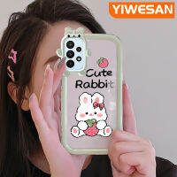 YIWESAN เคสปลอกสำหรับ Samsung A23 A23 5G M23 5G F23 5G A30 A50s A50 A30s A20เคส M10s การ์ตูนสตรอเบอร์รี่กระต่ายสีสันสดใสเคสนิ่มสำหรับเลนส์กันกระแทกแบบใสเคสมือถือเรียบง่ายฝาป้องกันซิลิโคนความคิดสร้างสรรค์โปร่งใสเคส