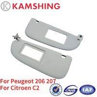 [HOT IUXKLKXLWSGH 551] CAPQX 1PCS สำหรับ Peugeot 206 207สำหรับ Citroen C2รถด้านใน Antidazzle Sunvisor ด้านหน้า Visor Sunshade Sun Shield พร้อมชุดคลิปกระจก