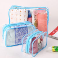 Travel Transparent Waterproof Cosmetic Bag PVC Women Clear Makeup Bag Make Up Organizer Storage Bath Toiletry Shower Bag 1PC