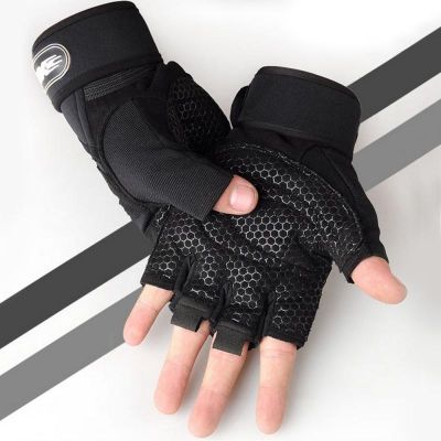 hotx【DT】 Gym Gloves Heavyweight Training Men Half Non-Slip Wrist Weightlifting
