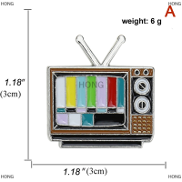 HONG เข็มกลัดติดปกทีวีแบบวินเทจไม่มีสัญญาณในยุค80เข็มกลัดสายรุ้งหลากสีป้ายเครื่องประดับแฟชั่นที่กำหนดเองของขวัญที่ระลึก