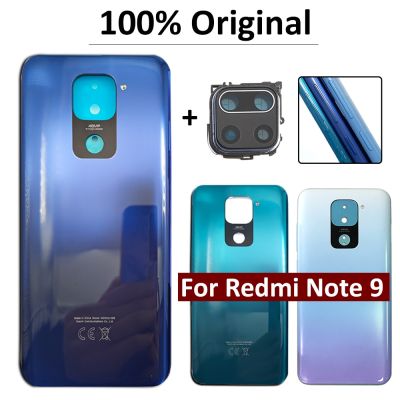 Original For Xiaomi Redmi Note 9 Back Battery Door Rear Housing Cover Case With Camera Glass Lens Replacement Parts