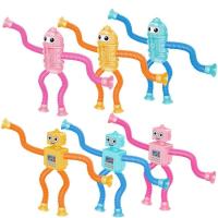 Telescopic Suction Cup Robotics Toy Robot Design Stretchy Suction Cup Toys Pop Tubes Toys Shape Changing Telescopic Tube Fidget Toys With Robot Design for 6 Years Old Kids designer