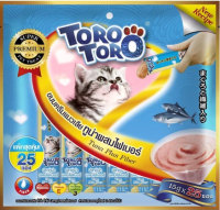 พร้องส่งฟรี? Toro toro โทโรโทโร่ สีชมพู ขนมแมวเลีย toro toro รสทูน่าและปลาโออบแห้ง แพ็คใหญ่ 25 ซอง x 1 แพ็คใหญ่