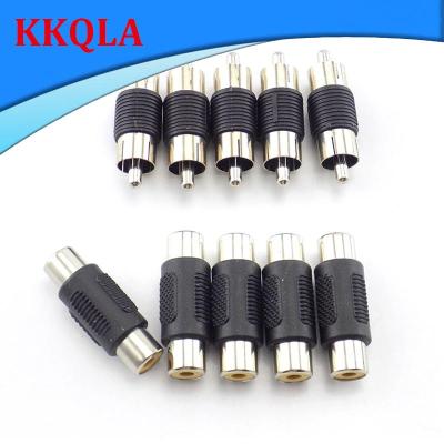 QKKQLA 2pcs Video RCA Female to Female CCTV Coupler AV Cable Connector RCA Dual Male to Male Audio Adapter Plug