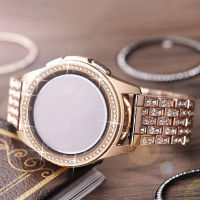 Galaxy Watch 4 Classic 42Mm 46Mm Strap And Diamond Bezel For Samsung Watch3 41Mm 45Mm Metal Band Stainless Steel Link Bracelet  zvtjeu