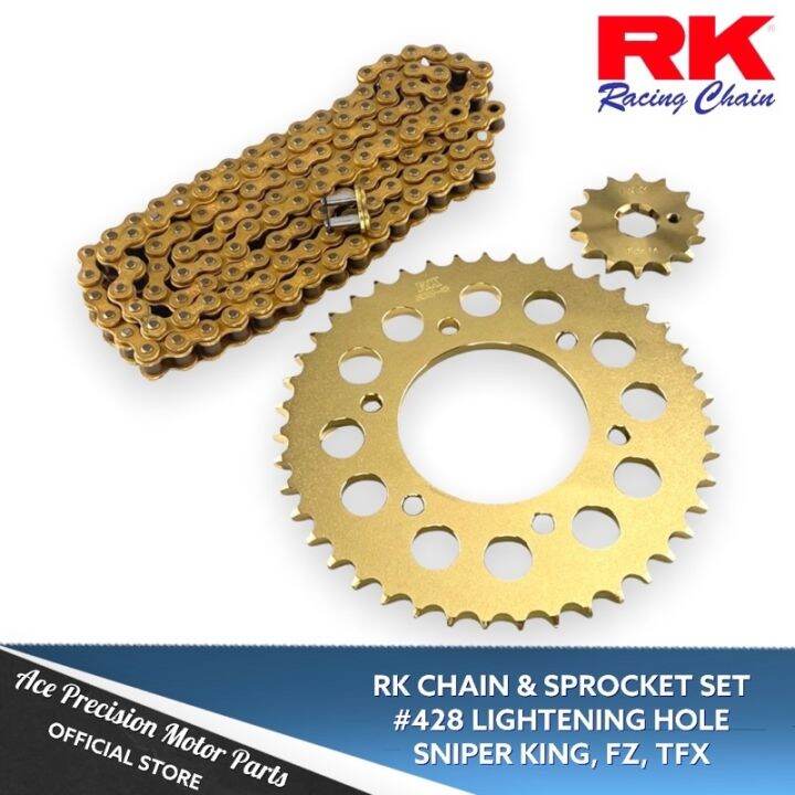 RK CHAIN SPROCKET SET SNIPER KING FZ16 TFX R15 V1/V2 GOLD SERIES