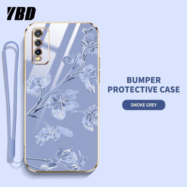 ybdเคสโทรศัพท์ดีไซน์ใหม่สำหรับ-vivo-y20-y20i-y20s-y12s-y20-y3s-เคสคุณภาพสูงสไตล์หรูหรามีลวดลายดอกชงโค-y20sg-y20a-y12a-y20t-ฝาหลังมีฟรีสายคล้อง