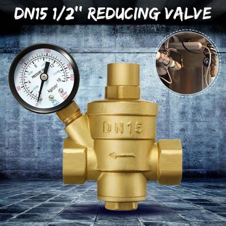 DN15 Brass Water Pressure Reducing Maintaining Valve 1/2"Flow Control Adjustable Brass