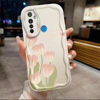 เคสสำหรับ REALME 5ดอกทิวลิปลายคลื่นไอศครีมเคสเคสโทรศัพท์นิ่มสาวน่ารัก