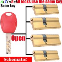 【YF】 Customize the same key to open all cylinderAnti-theft Cylinder Door Lock Core Double-open AB Universal Typ