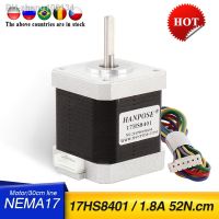 Free Shipping 42 stepper Motor for CNC milling machine 4-lead 48mm 78Oz-in 42BYGH 1.8A 52N.CM 17HS8401 stepper motor Nema17