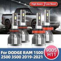 16000LM ไฟหน้ารถมอเตอร์ไซค์แบบ LED รถ2/3ชิ้น6000K หลอดไฟหน้ารถยนต์ LED อัตโนมัติ12โวลต์สำหรับดอดจ์แต่งรถแรม1500 2500 3500 2019 2020 2021