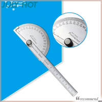 JULYHOT เครื่องวัดมุมโลหะ180โปรแทรคเตอร์องศา,สแตนเลสไม้บรรทัดมุม Goniometer