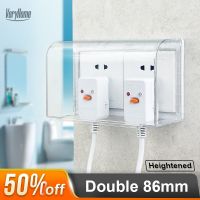 Self Adhesive Waterproof Box Double 86mm Heightened Transparent Switch Socket Dust Cover Bathroom Kitchen Socket Splash Shoes Accessories