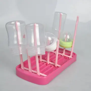 Portable Baby Bottle Drying Rack Space Saver Dust-Proof Nursing Bottle  Storage Box Dinnerware Organizer for