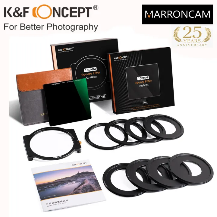 K&F CONCEPT 100*100*2MM ND1000 Square Filter Kit with Holder and 8pcs