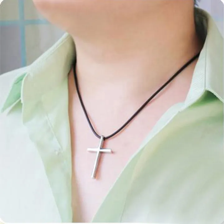 leather-cross-pendent-necklace-leather-black-cross-necklace-new-simple-cross-aliexpress