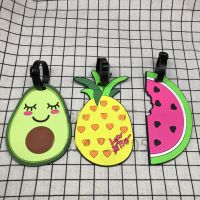 【DT】 hot  Travel Accessories  Cute Avocado Fruits Luggage Tag Silica Gel Suitcase ID Addres Holder Baggage Boarding Tag Portable Label