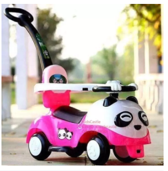 toyswonderland-รถเข็นเด็ก-รถขาไถ-รถผลักเดิน-รถเด็กเล่น-มีด้ามเข็นถอดได้มีที่กั้นกันตกหน้าหมีแพนด้า