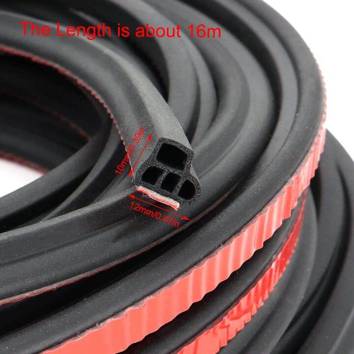 26meters Double Layer Auto Door Rubber Seal Strip Sealing Adhesive Stickers Noise Insulation