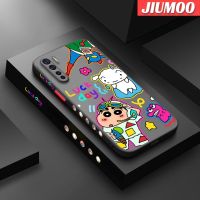 JIUMOO เคสสำหรับ OPPO A91 F15 Reno 3 4G เคสโทรศัพท์แฟชั่นสีเทียนหน้าด้านบางขอบสี่เหลี่ยมปลอกซิลิโคนคลุมทั้งหมดป้องกันเลนส์กล้องเคสกันกระแทก