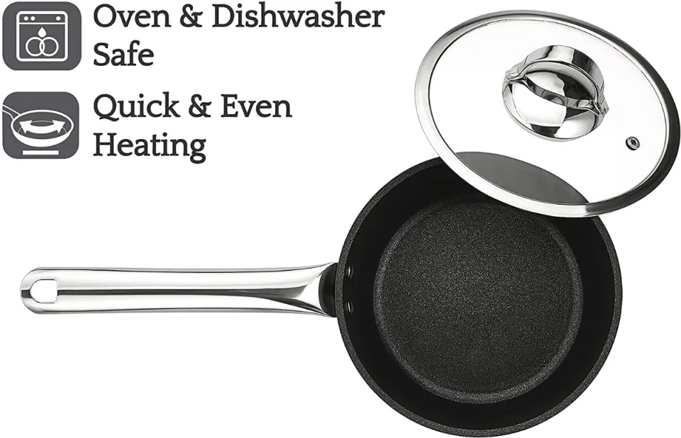 Saflon Titanium Nonstick 11-Inch Fry Pan, 4mm Forged Aluminum with PFOA  Free Scratch-Resistant Coating from England, Dishwasher Safe