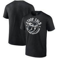 Fanatics New 2023 Mens Green Brand "cold Stone" Steve Austin 3:17 Black Skull T-shirt 100% Pure Rattlesnake fashion T-shirt