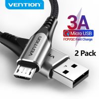 Vention 2 Pack Micro USB Cable 3A Nylon Fast Charging USB Cable for Xiaomi Samsung HTC USB Charger Data Cord Mobile Phone Cable Wall Chargers