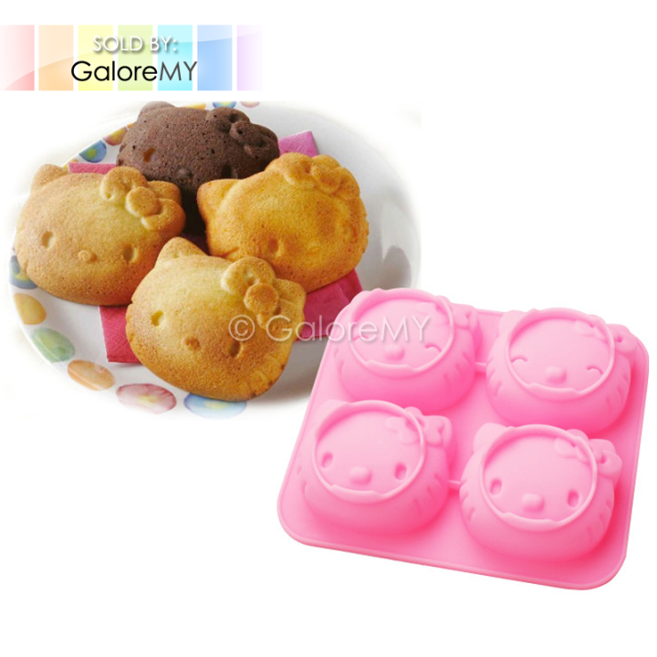 4cavity Hello Kitty Silicone Mold Chocolate Moulds Jelly Molds DIY