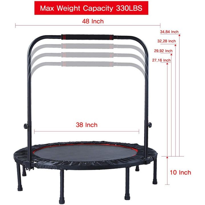 hot-สุด-แทรมโพลีนขนาด-40-นิ้ว-รับน้ำหนักสูงสุด-200-กก-แทรมโพลีนกีฬาแบบพับได้-แทรมโพลีนสปริงขนาดเล็กสำหรับผู้ใหญ่และเด็ก-เครื่อง-wow-สุด-แทรมโพลีนเด็ก