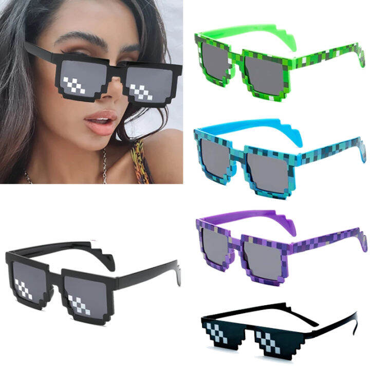 Thug Life Sunglasses Minecraft 8 Bit Pixelated Mosaic Gamer Photo Props