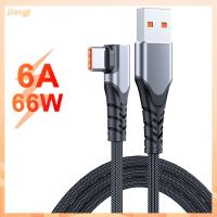 JIANGF 90องศา สายชาร์จ USB C 6A SCP สาย USB C TO USB Type C มุมขวา ชาร์จเร็ว Pd 66W