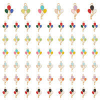 60Pcs 6 Colors Alloy Enamel Pendants Balloon Charms Mixed Color 23.5x13x1.5mm Hole: 1.8mm 10pcs/color