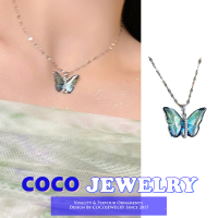 COCOJEWELRY ไฟหรูหราสไตล์ ~ กระพริบเพชรสีมหัศจรรย์สร้อยคอผีเสื้อผู้หญิงออกแบบเฉพาะความรู้สึกใหม่ป่าอินเทรนด์โซ่ไหปลาร้าฤดูร้อน