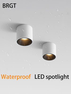 BRGT กันน้ำ LED ปอตไลท์พื้นผิวติดตั้งโคมไฟเพดานอลูมิเนียม10W15W20W30 Foco แสงสำหรับห้องครัวห้องน้ำแสงในร่ม *