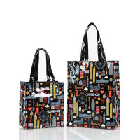 Green Shopping Bag 2023 New Fashion Pvc Handbag Printing Large Capacity Waterproof Bento Bag Womens High Sense