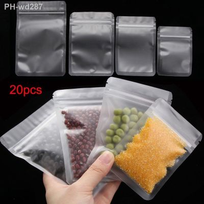 20 Pcs Pack Waterproof Matte Transparent Storage Reclosable Pouches Packaging Bag Zipper