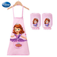 Mouse Apron Princess Sophia Kids Smock Waterproof Painting Clothes Baby Apron Eating Bib Long Sleeve Cotton Blouse