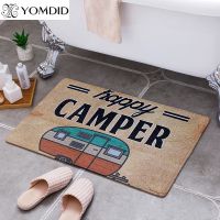 【CC】⊙❀  Cartoon Camper Indoor Entrance Doormat Floor Rugs Absorbent Anti-slip Rug for