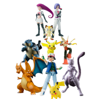 Genuine Bandai POKEMON SHF Rocket Team Mewtwo Anime Action Figures Model Figure Toys Collectible Gift For Toys Hobbies Children