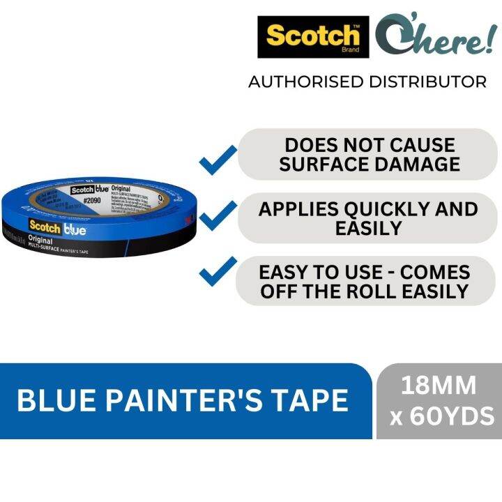 3M SCOTCH BLUE PAINTER'S TAPE 18MM X 60YDS Lazada Singapore