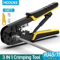 HOOLNX RJ45 Crimper CAT6 CAT5E Crimping Tool Ethernet Lan Cable Crimper Cutter Stripper Pliers for rj45 rj11 rj12 modular plugs