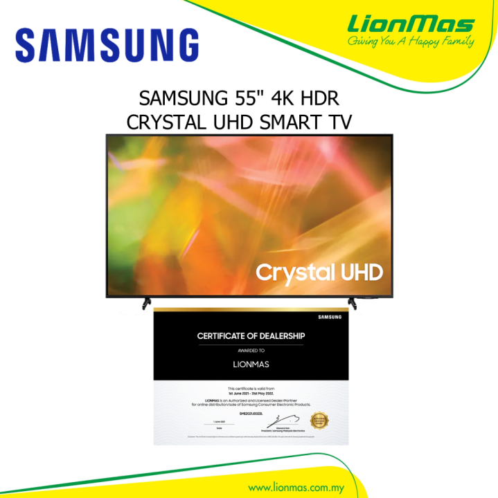SAMSUNG 55" INCH AU8000 CRYSTAL UHD 4K PREMIUM SMART TV UA55AU8000KXXM