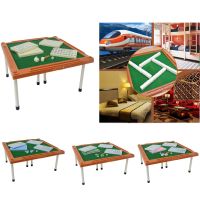 Mini Mahjong &amp; Foldable Table Mahjiang Tiles Outdoor Games Indoor Game Accs