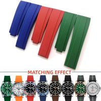 ✽♞♟ 20mm Rubber Silicone Watch Band For Rolex Green Water Ghost Yacht Waterproof Replacement Bracelet Belt Watch Watch Accessories